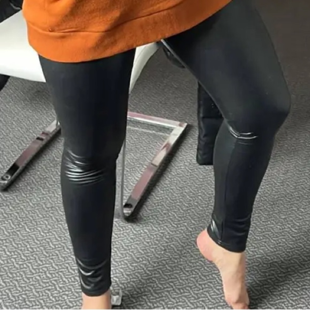 Pleather leggings - black‎